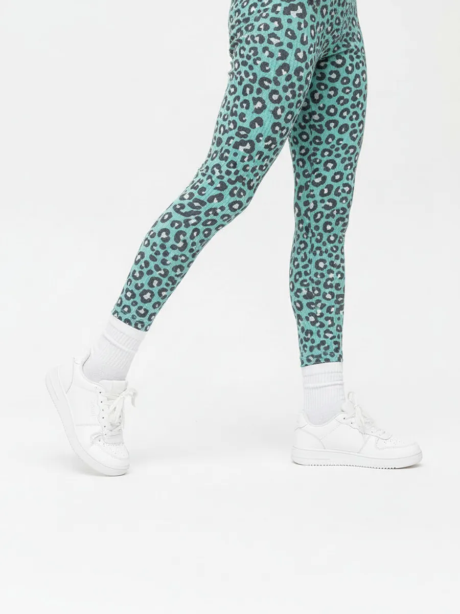 Леггинсы, Leopard Bleached Aqua 12-5410