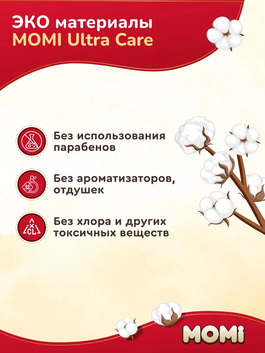 Подгузники для новорожденных ULTRA CARE до 5 кг NB MEGA Momi 207198089  купить за 1 459 ₽ в интернет-магазине Wildberries