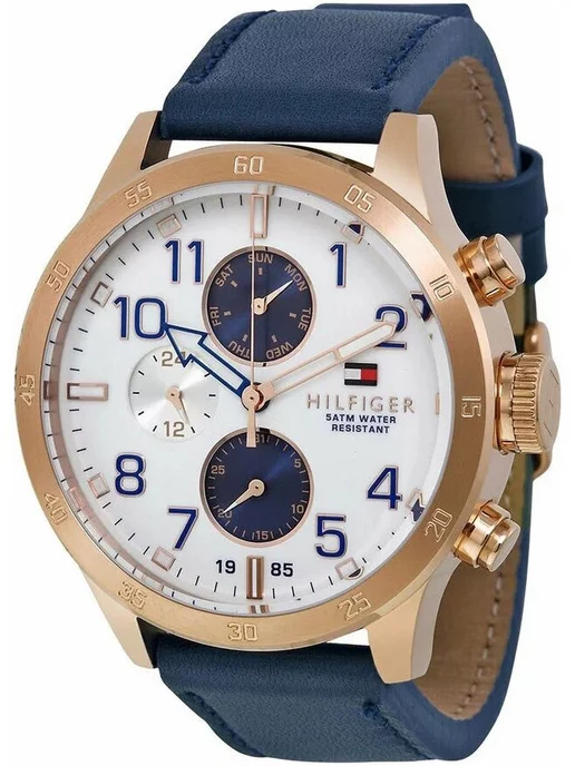 TOMMY HILFIGER Оригинал часы наручные Trent 1791139, синий, фото 4