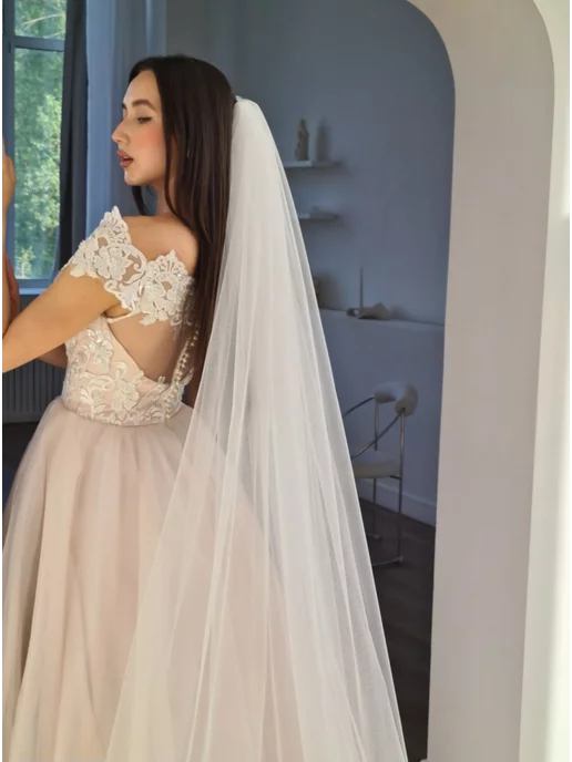 Day Style Фата свадебная длинная, белый