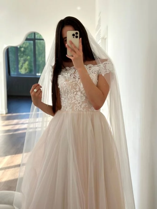Day Style Фата свадебная длинная, белый, фото 3
