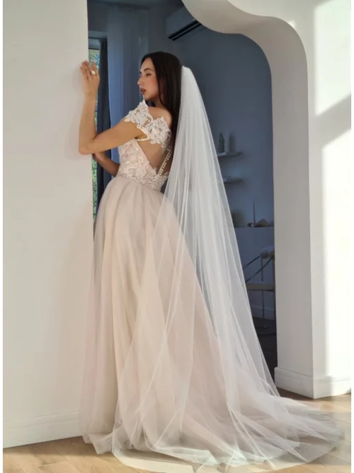 Day Style Фата свадебная длинная, белый, фото 6