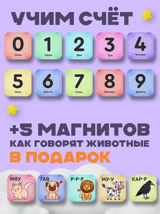 Кубрикум Развивающие и обучающие магниты алфавит азбука и счет, вариант, фото 4