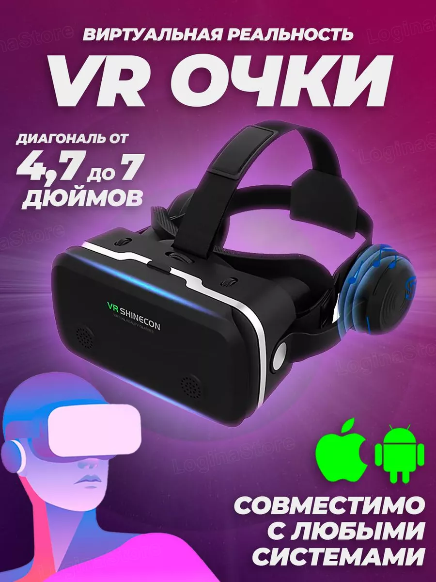 Vr очки виртуальной реальности для смартфона Shinecon 207236438 купить в  интернет-магазине Wildberries