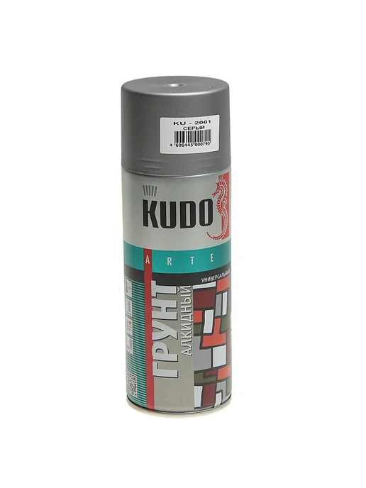 KUDO Грунт серый аэрозоль 520мл, 520 мл, серый