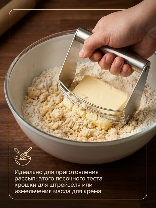 Измельчитель-резак для теста и масла, серый, фото 2