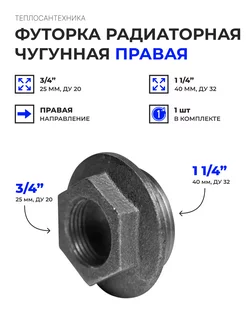 Пробка радиаторная чугунная правая. 1шт teplo-santeh 207464331 купить за 281 ₽ в интернет-магазине Wildberries