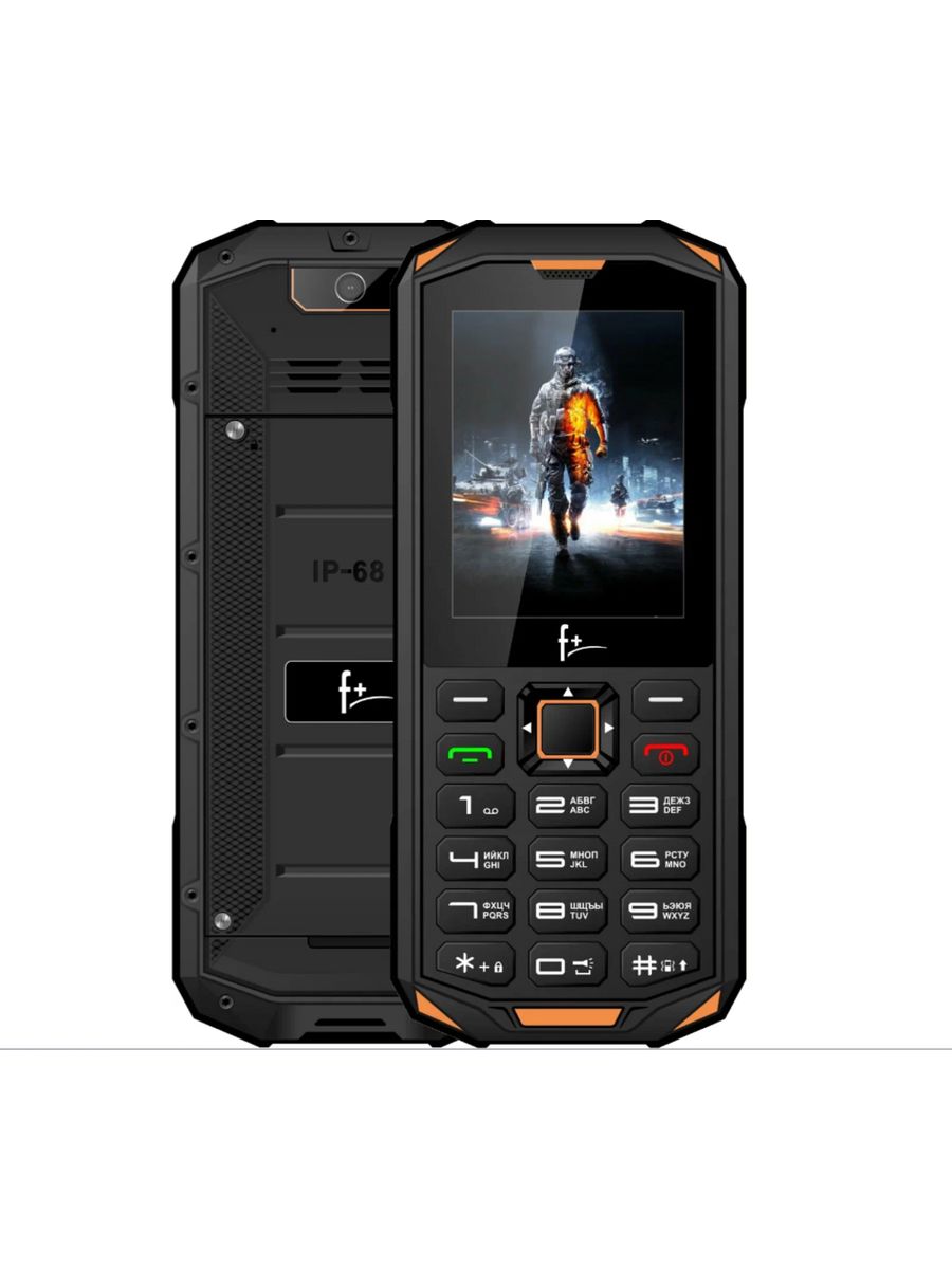 Защищенный IP-68 телефон F+ (Fly) R240 Black-orange F+ 207496101 купить за  2 186 ₽ в интернет-магазине Wildberries