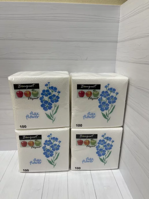 Bouquet Elegant салфетки бумажные 400листов Незабудка, белый, фото 3