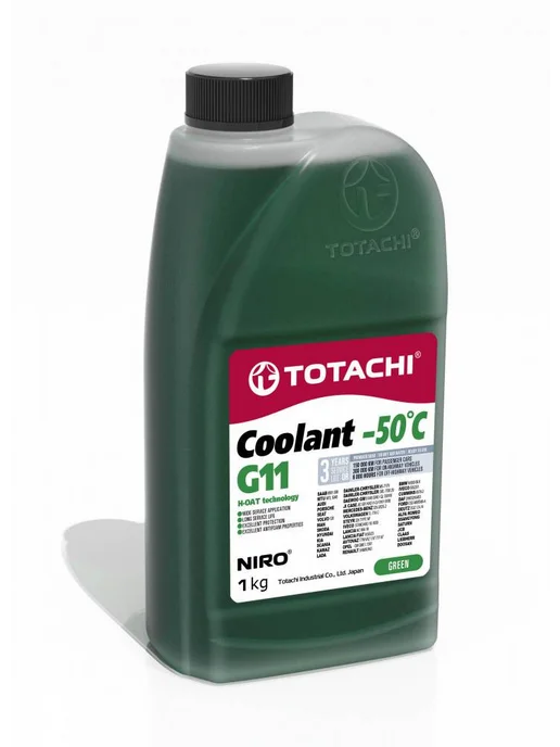 TOTACHI Антифриз готовый раствор 0.9 л NIRO Coolant Green, 1 л