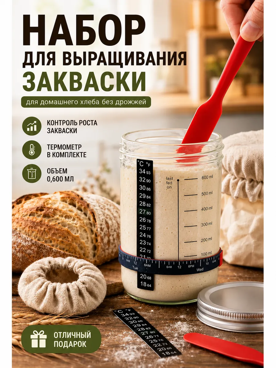 Банка для закваски и выпечки бездрожжевого хлеба