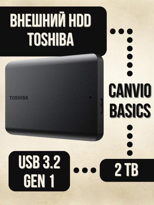 HDD Внешний 2Tb Canvio Basics