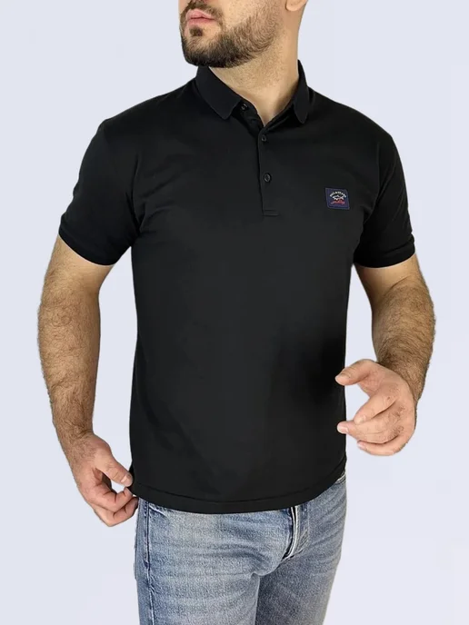 Comfycloth Футболка-поло с коротким рукавом, черный, фото 2
