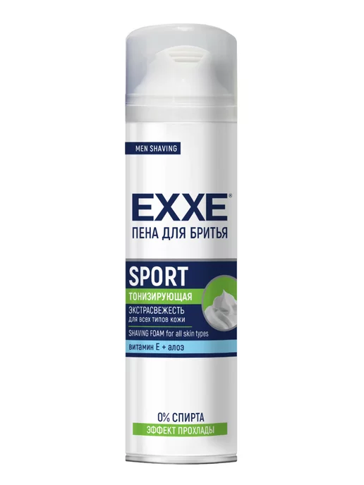 EXXE Пена для бритья SPORT Тонизирующая, 200 мл, 400 мл, 2 шт, фото 2