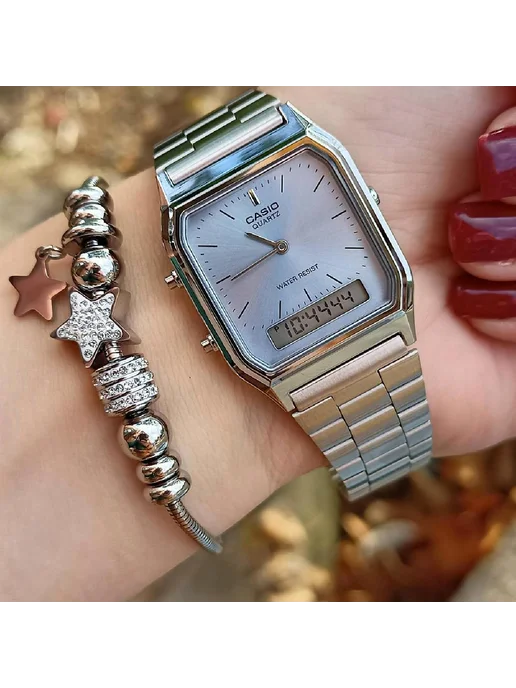 Casio Часы Vintage AQ-230A-2A1, серый, фото 7