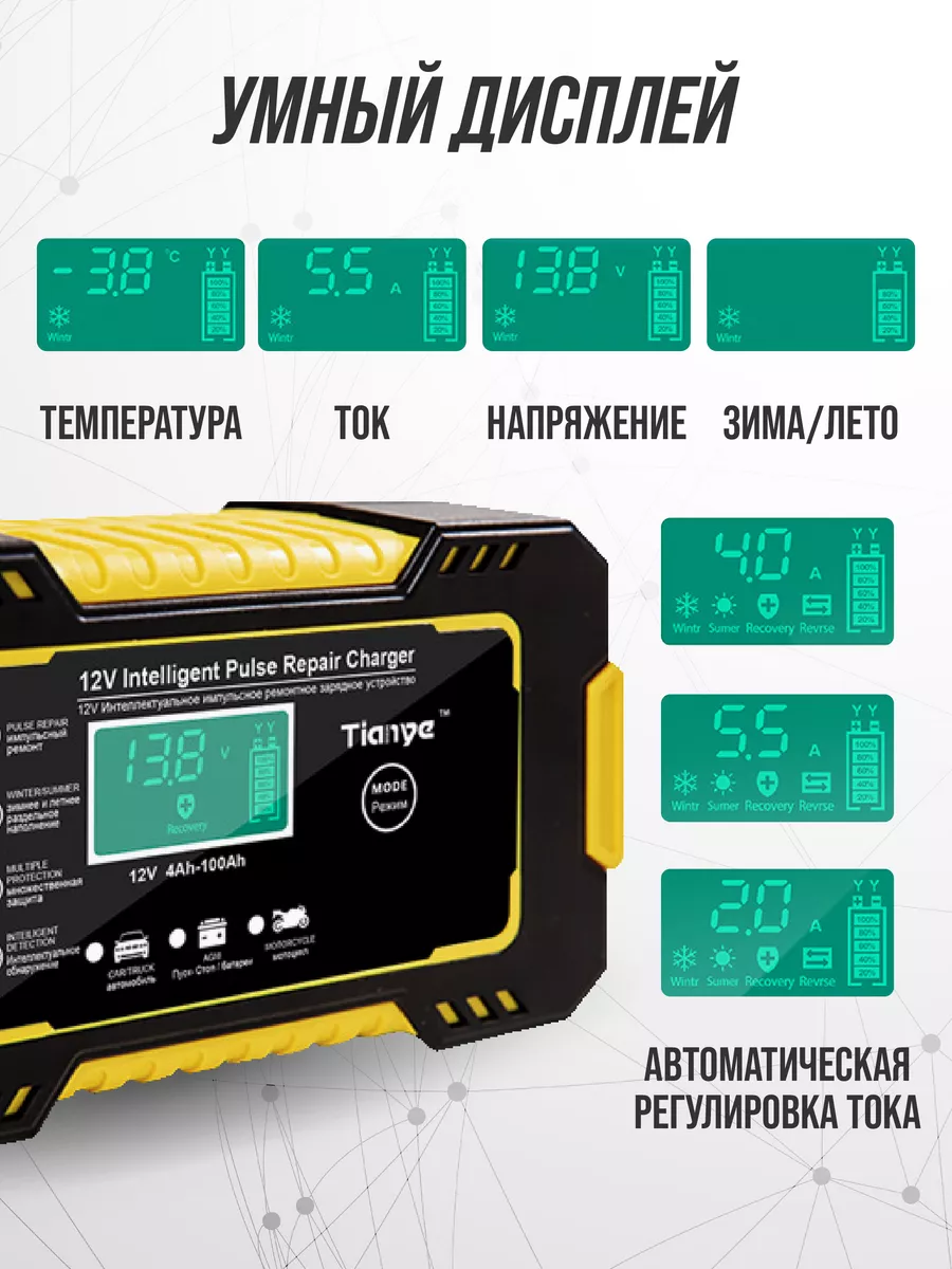 Зарядное устройство для аккумулятора автомобиля CARDALE 207977661 купить за  1 044 ₽ в интернет-магазине Wildberries