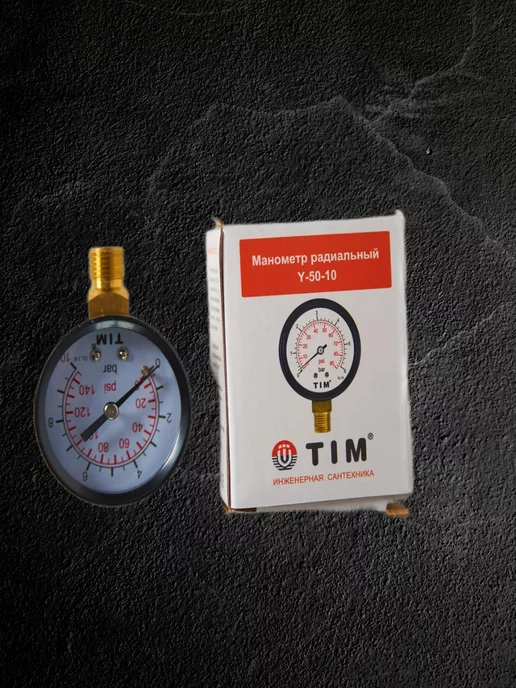 TIM Манометр радиальный на 10 Бар, вариант