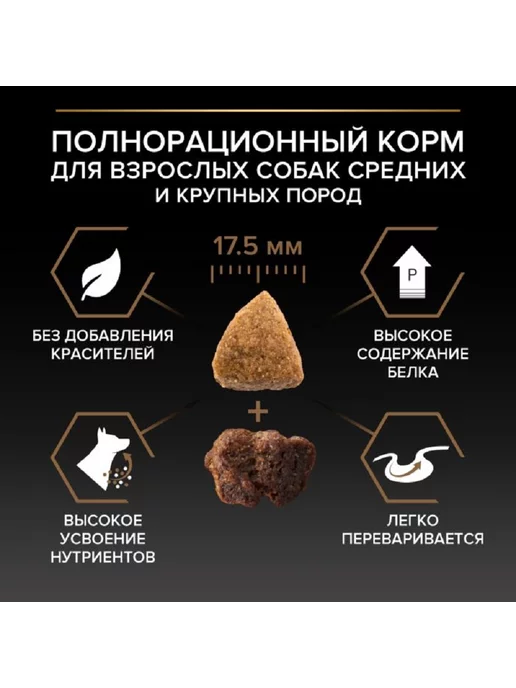 Сухой корм PRO PLAN Duo Delicе для собак, крупные, средние, говядина, 10 кг, фото 7