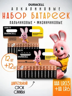 Набор батареек Duracell пальчиковые и мизинчиковые 24 шт Durаcell 208072612 купить за 389 ₽ в интернет-магазине Wildberries