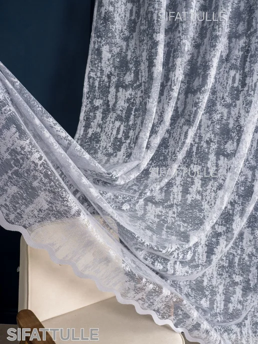 SIFATTULLE Шторы тюль длинный на кухню 200*250 в спальню готовая, 200x250, фото 4