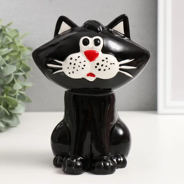 Копилка «Черный котик» 13х11,5х16,5 см
