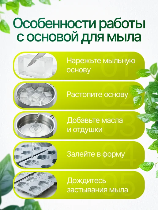AromaSoap Мыльная основа прозрачная 1кг твердая, 2 кг, фото 3