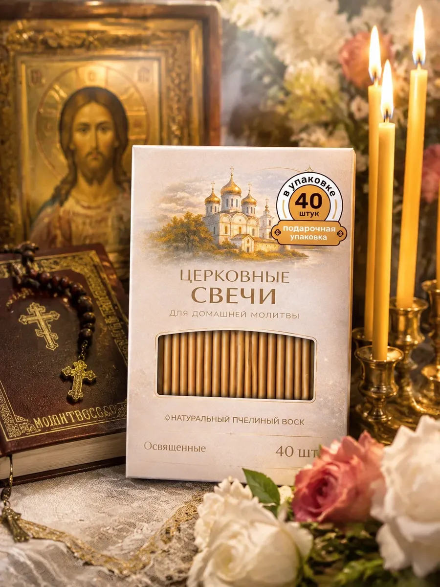 Свечи религиозные церковные православные освящённые 40 шт