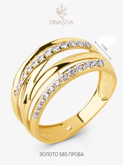 Кольцо из желтого золота 585 DINASTIA.GOLD 208231040 купить за 20 145 ₽ в интернет-магазине Wildberries