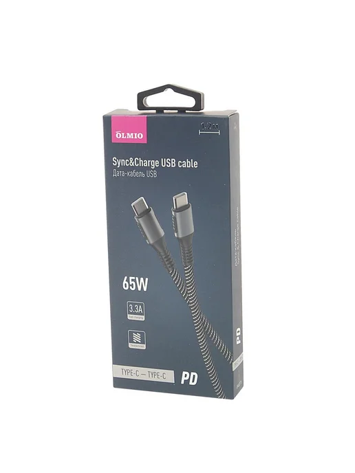 Olmio Кабель USB Type C-USB Type C 1.2м черный, 1,2 м, фото 2