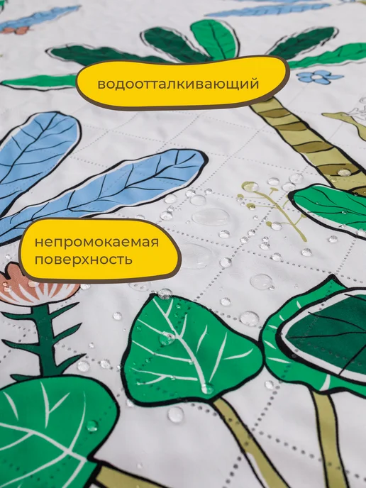 BENEGO Коврик для пляжа и пикника складной мягкий 200х200 пальмы, 200x200, фото 3
