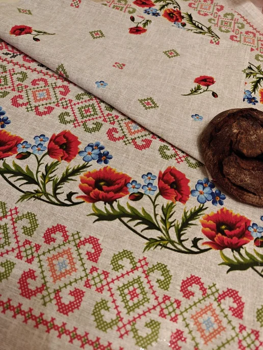 Текстиль домашний Рушник под икону, божник, свадебный под каравай, красный, фото 3