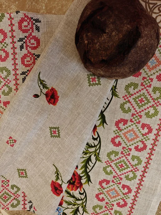 Текстиль домашний Рушник под икону, божник, свадебный под каравай, красный, фото 5