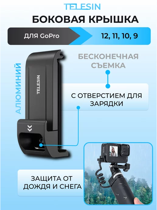 Telesin Боковая крышка дверка от дождя и снега Gopro 12 11 10 9