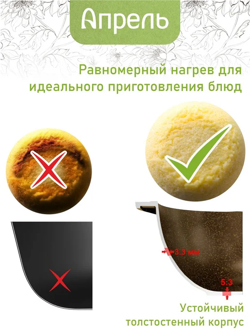 Апрель. Казан для плова 3 л 4 л 5 л 6 л с крышкой, 3,5 л, фото 2