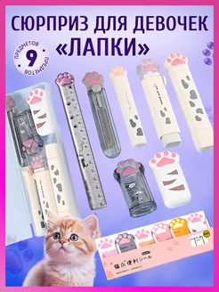 Канцелярский набор подарочный бокс в корейском стиле лапки Cat Paw 208396818 купить за 1 012 ₽ в интернет-магазине Wildberries