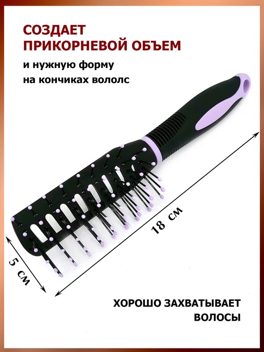 Сарро Расческа продувная мини, черный, фото 2