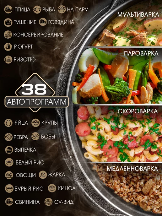 Endever Мультиварка 6 литров скороварка для дома Vita-131, черный, фото 6