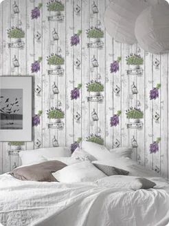 Обои бумажные под дерево Лаванда10 - 4 рулона. Купить обои на стену. Изображение 9