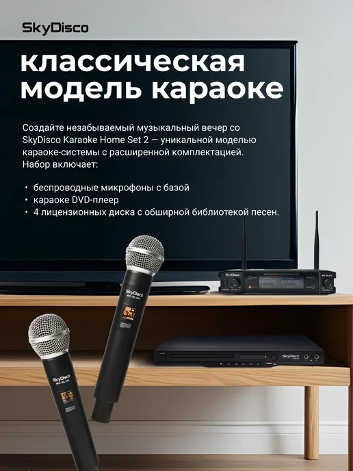 SkyDisco Комплект караоке для дома Home Set 2, черный, фото 2