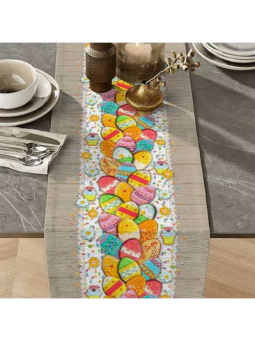 яктекс Дорожка на стол 50х150 "Пасхальные пряники", 50x150