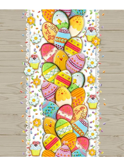 яктекс Дорожка на стол 50х150 "Пасхальные пряники", 50x150, фото 2
