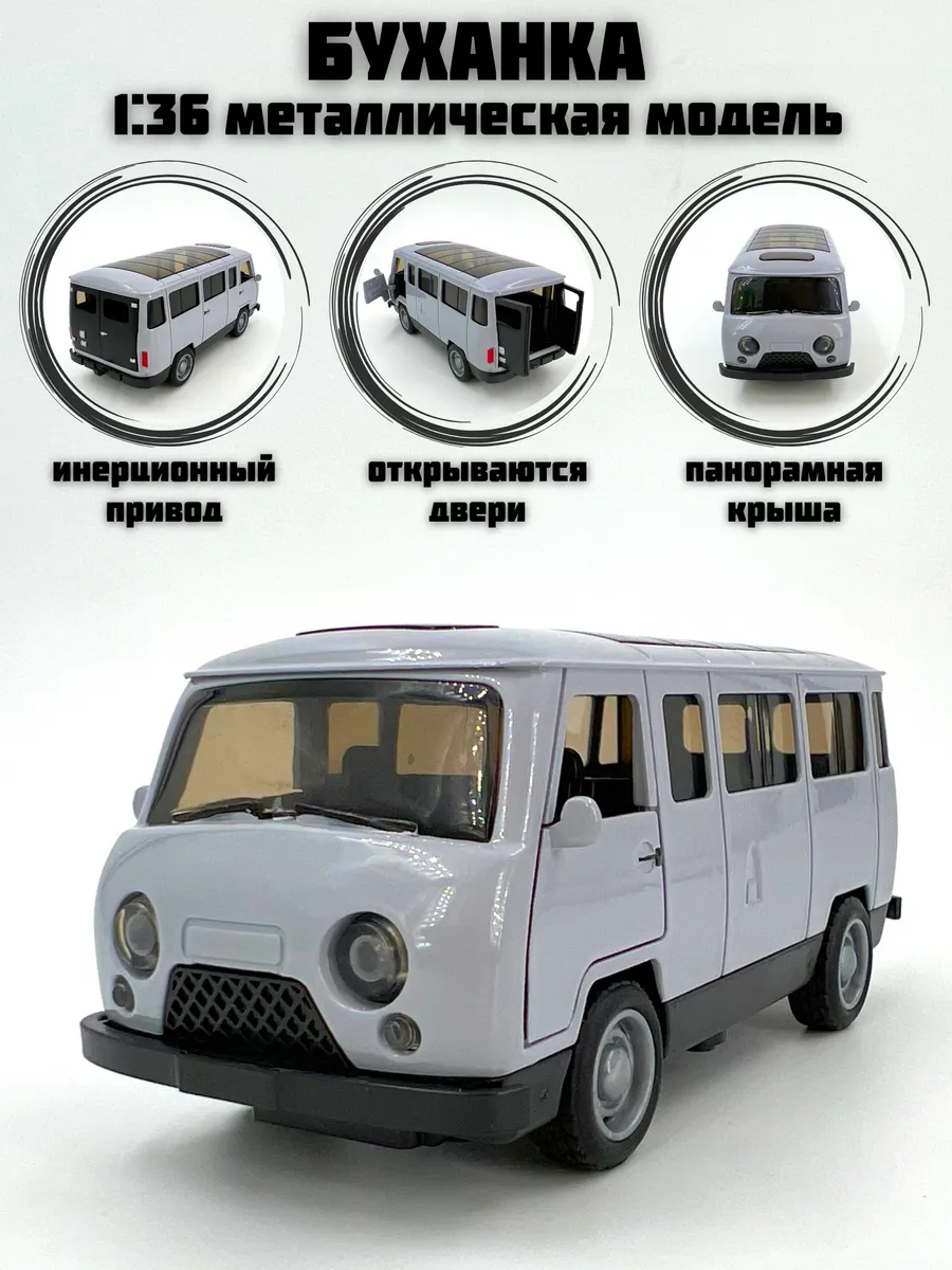 Машинка игрушка металлическая инерционная "Буханка"