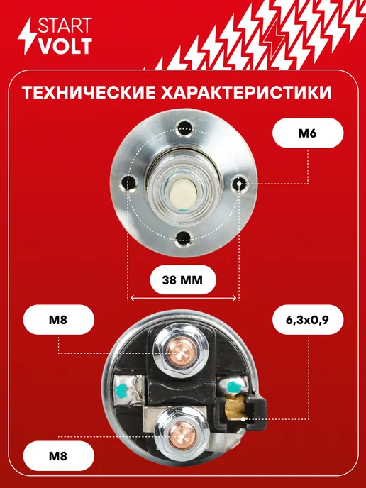 STARTVOLT Реле втягивающее стартера Geely MK Cross, вариант, фото 3