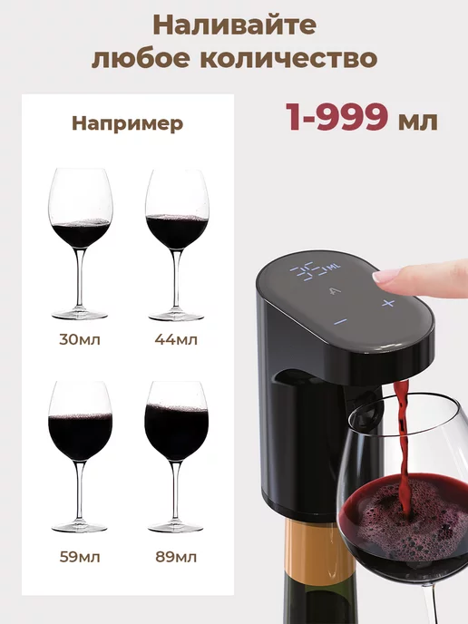 redsack Дозатор аэратор для вина электронный автоматический, черный, фото 4