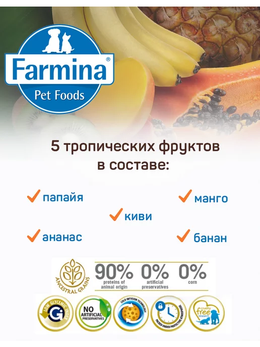 Сухой корм Farmina Фруктами для собак, мелкие, щенки, ягненок, 1,5 кг, фото 6