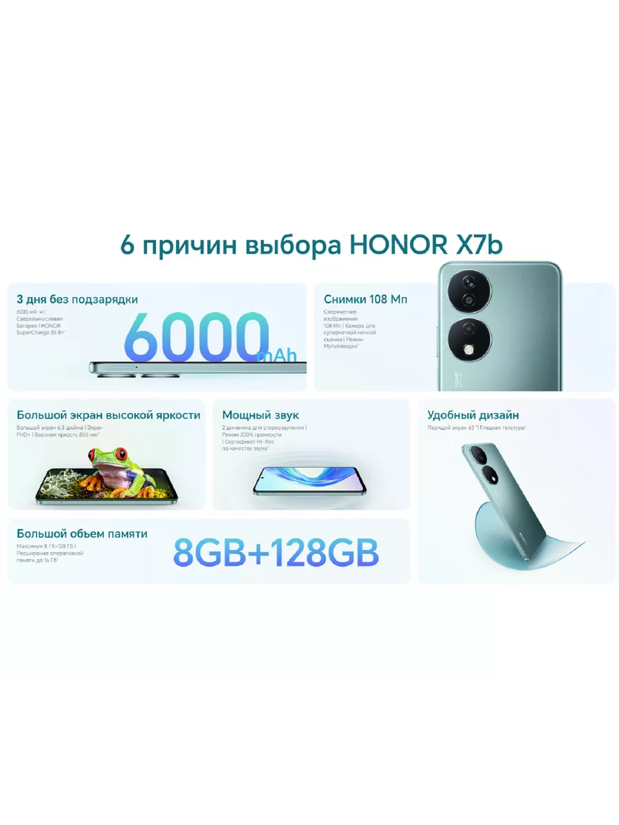 Смартфон X7b 8/128 ГБ черный Honor 208661918 купить в интернет-магазине  Wildberries