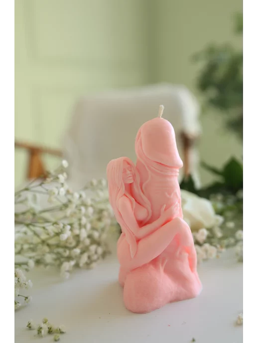 Micodecor Свеча Любовница, Лингам, фаллос, цвет белый, розовый, фото 2