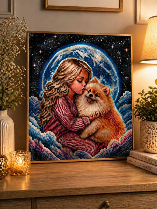 Iziwolf Светящаяся алмазная мозаика без подрамника 40х30, 40x30, фото 2