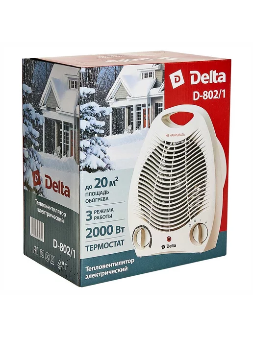 Delta Тепловентилятор электрический, белый, фото 2