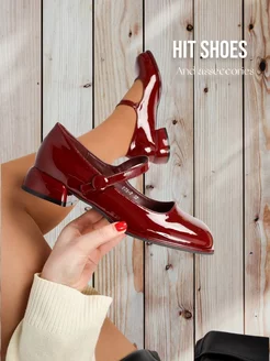 туфли женские мэри джейн бордовые Hit Shoes 208704128 купить за 2 681 ₽ в интернет-магазине Wildberries